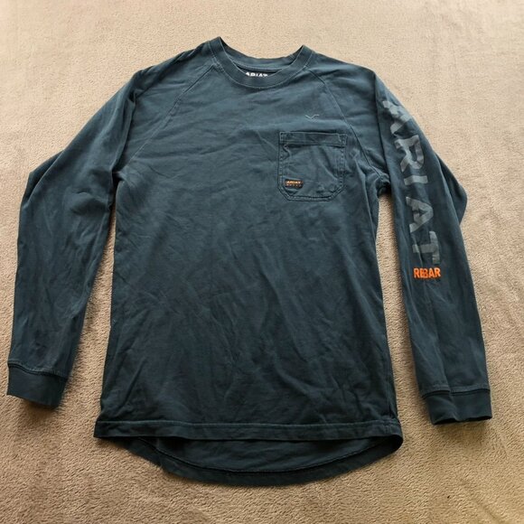 Ariat Mens T-Shirt Small Long Sleeve Pullover Graphic Tee Casual Classic Rebar - Picture 9 of 10